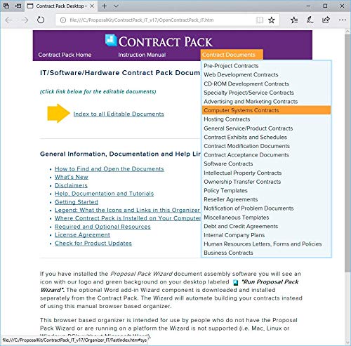 IT, Software and Hardware Contract Pack - Legal Contract Software and Templates V19.0