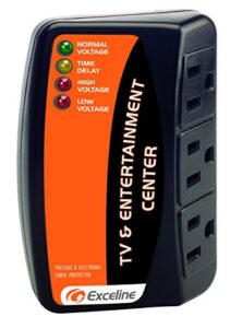 3-outlet electronic surge protector for tv's, audio equipment, video games, computers, printers