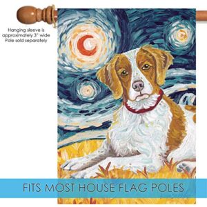 Toland Home Garden 102650 Van Growl-Brittany Dog Flag 28x40 Inch Double Sided Dog Garden Flag for Outdoor House Brittany Flag Yard Decoration