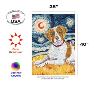 Toland Home Garden 102650 Van Growl-Brittany Dog Flag 28x40 Inch Double Sided Dog Garden Flag for Outdoor House Brittany Flag Yard Decoration