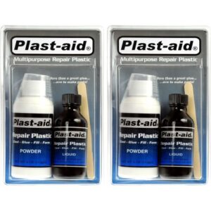 2-pack plast-aid acrylic, pvc, abs, cpvc, plastic repair kit - 2 x 6 oz. kits (12 oz. total)