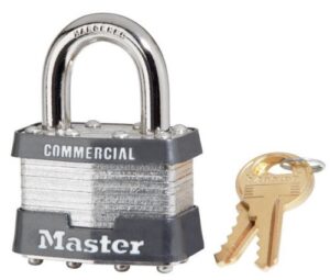 6 pack master lock 1ka-2006 1-3/4" wide keyed alike commercial grade laminated padlock with 15/16" shackle height - keyed to 2006 key code
