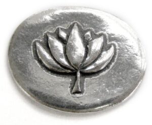 basic spirit lotus / namaste pocket token (coin) * handcrafted pewter home lead-free cn-57