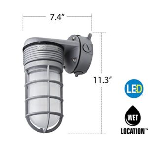 Lithonia Lighting OLVTWM M6 Wall Mount LED Vapor Tight, 600 lumens, 4000K, 15 Watts, 120 volts, Gray