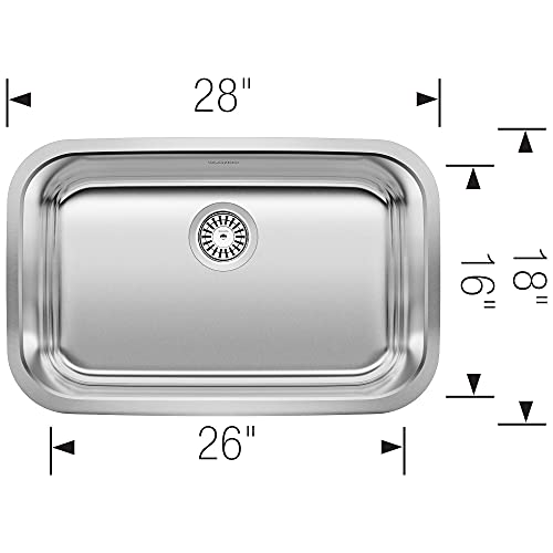 BLANCO, Stainless Steel 441529 STELLAR ADA-Compliant Undermount Kitchen Sink, 28" X 18"
