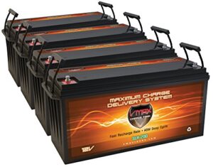 qty 4 vmaxtanks vmax slr200 12 volt 200ah agm battery solar batteries for use with pv solar panels wind turbine electric power backup generator for off grid or grid tie