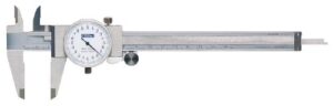 fowler 52-015-020 stainless steel dial caliper, 0-150mm measuring range, 0.02mm graduation interval, 0.05mm accuracy, face color white