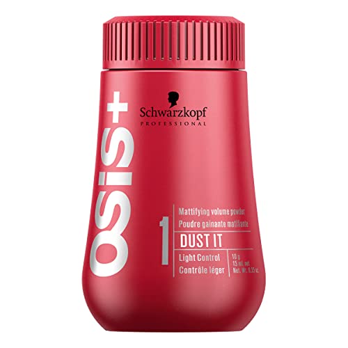 OSiS+ Dust It – Mattifying Volume Powder – long-lasting Hold, Strong Control and Separation – Matte Effect Texturizer Product for Wild Hair Styling and Volumizing, 0.35 oz