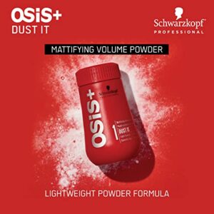 OSiS+ Dust It – Mattifying Volume Powder – long-lasting Hold, Strong Control and Separation – Matte Effect Texturizer Product for Wild Hair Styling and Volumizing, 0.35 oz