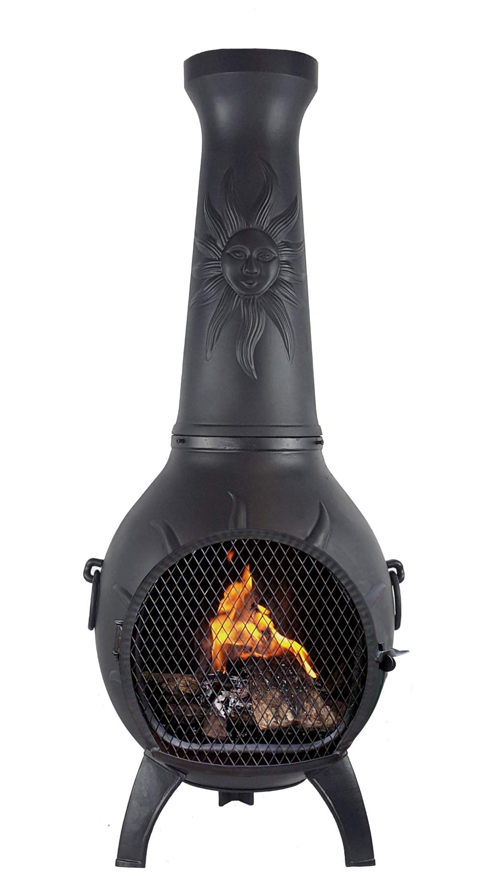 The Blue Rooster Sun Stack Chiminea Outdoor Fireplace - Wood Burning ...