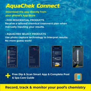 AquaChek Select Connect 7-Way Pool and Spa Test Strips Complete Kit - Pool Test Strips for pH, Total Chlorine, Free Chlorine, Bromine, Alkalinity, Total Hardness, and Cyanuric Acid - (50 Strips)
