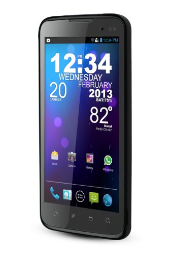 BLU Quattro 4.5 D440 Unlocked GSM Phone with Android 4.0 OS, Quad-Core Processor, 4.5" IPS LCD Touchscreen, 5MP Camera + Secondary VGA Camera, Video, GPS, Wi-Fi, Bluetooth, FM Radio, MP3/MP4 Player, Google Apps and microSD Slot - Black