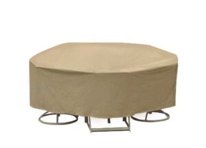 protective covers weatherproof patio table and chair set cover, 48 inch x 54 inch, round bar table, tan
