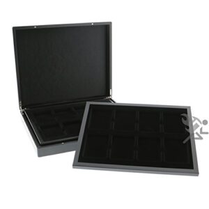 black coin display case for 24 certified coins (pcgs, ngc, etc. slabs) by lighthouse