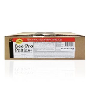 mann lake bee-pro patties with pro health, ready-to-feed high protein pollen substitute, beekeeping supplies, 10 lb