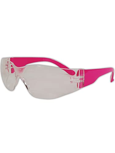 MAGID Y10 Gemstone Myst Colored Temple Protective Eyewear with High Viz Pink with Clear Lens (One Pair)