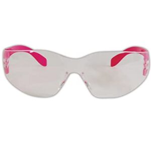 MAGID Y10 Gemstone Myst Colored Temple Protective Eyewear with High Viz Pink with Clear Lens (One Pair)