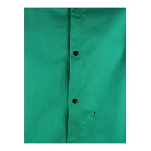 MAGID SparkGuard PVC-Free Flame-Resistant Cotton Jacket, 30” Long, Green, Size Medium