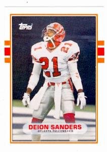 deion sanders football card (atlanta falcons) 1989 topps #30t rookie