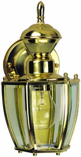 Globe Electric HZ-4170-PB Motion Activated Decorative Light, 120 Vac, 100 W, 60 Hz, 30 Ft, 150 Deg, Polished Brass, Bulb Not Included