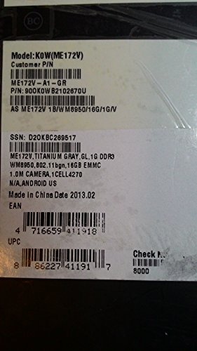 ASUS MeMO Pad ME172V-A1-GR 7.0-Inch 16 GB Tablet (Grey)