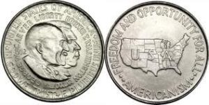 booker t. washington and george washington carver circulated united states silver half dollar