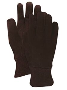 magid t92 jerseymaster cotton jersey glove with clute pattern, work, men size, brown (case of 12)