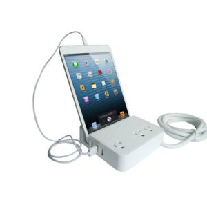 RND Desktop Charging Station with 3 AC Plugs and 3 USB ports Surge Protector with a slot for iPads and Tablets.