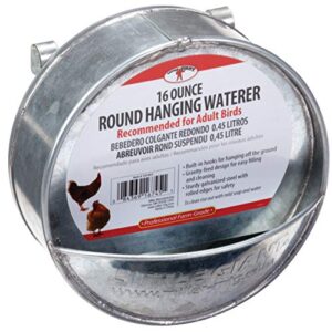 Little Giant® Hangable Poultry Waterer| Galvanized Round Hanging Poultry Waterer | Hanging Chicken Waterer | Chicken Canteen