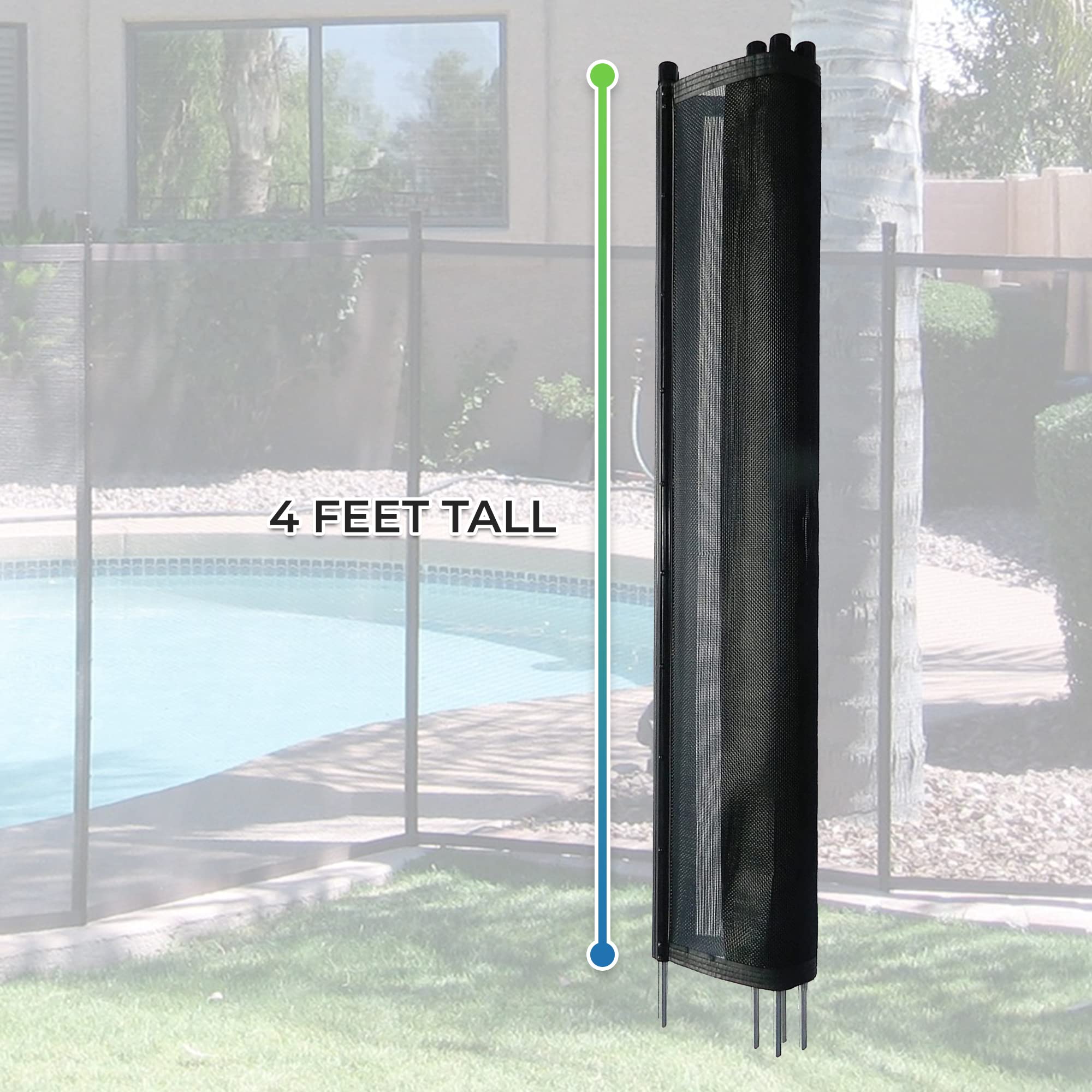 Pool Fence DIY by Life Saver Fencing Section Kit, 4 x 12-Feet, Black