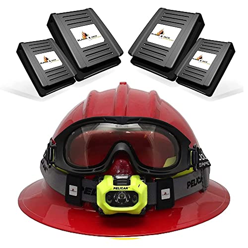 Blackjack Industrial Double Down Fire Helmet Clips for Headlamps and Goggles | Retention Strap System | Holds Headlamp and Eye Protection Straps | Heat Resistant (Pack of 4 Clips)