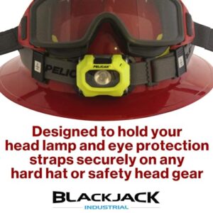 Blackjack Industrial Double Down Fire Helmet Clips for Headlamps and Goggles | Retention Strap System | Holds Headlamp and Eye Protection Straps | Heat Resistant (Pack of 4 Clips)