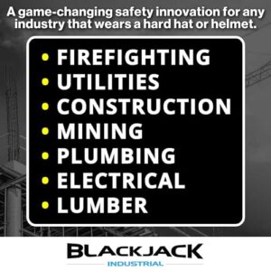 Blackjack Industrial Double Down Fire Helmet Clips for Headlamps and Goggles | Retention Strap System | Holds Headlamp and Eye Protection Straps | Heat Resistant (Pack of 4 Clips)