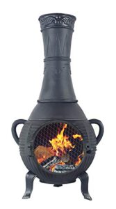 the blue rooster pine aluminum chiminea in charcoal