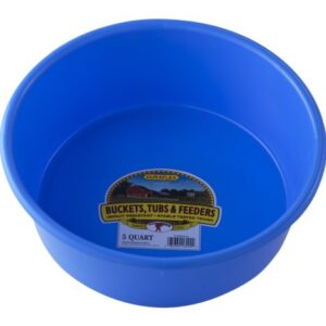 Little Giant® Plastic Utility Pan | Feed Pan | Durable & Versatile Livestock Feeding Bucket | Made in USA | 5 Quart | Berry Blue