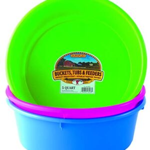 Little Giant® Plastic Utility Pan | Feed Pan | Durable & Versatile Livestock Feeding Bucket | Made in USA | 5 Quart | Berry Blue