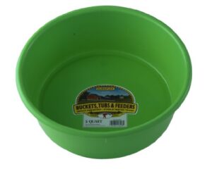 little giant® plastic utility pan | feed pan | durable & versatile livestock feeding bucket | made in usa | 5 quart | lime green