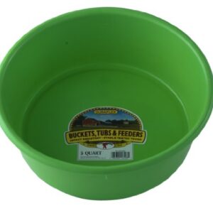 Little Giant® Plastic Utility Pan | Feed Pan | Durable & Versatile Livestock Feeding Bucket | Made in USA | 5 Quart | Lime Green