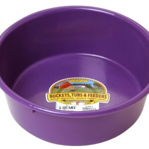 Little Giant® Plastic Utility Pan | Feed Pan | Durable & Versatile Livestock Feeding Bucket | Made in USA | 5 Quart | Purple