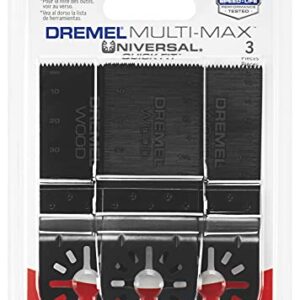 Dremel MM480B 3-Pack Wood & Drywall Oscillating Tool Blades, High Carbon Steel Flush Cut Saw Blades, Universal Quick- Fit Interface Fits Bosch, Makita, Milwaukee, and Rockwell