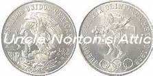 1968 mexican silver 25 pesos olympic (au) asw .5209 oz.