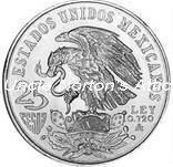 1968 Mexican Silver 25 Pesos Olympic (Au) ASW .5209 Oz.