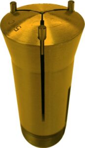 lyndex 560-001b 5c brass emergency collet, 1/16" pilot hole, 3.27" length, 1.485" top diameter, 1.25" bottom diameter