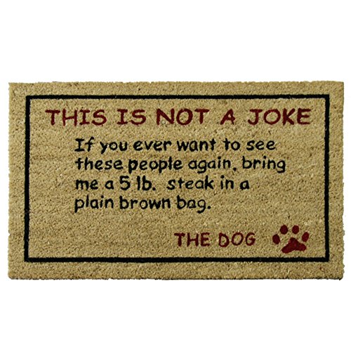 Rubber-Cal 10-106-026 Bring a 5 lbs. Steak Dog Door Mat, 18" x 30"