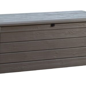 Keter Brightwood 120 Gallon Outdoor Garden Patio Storage Furniture Deck Box