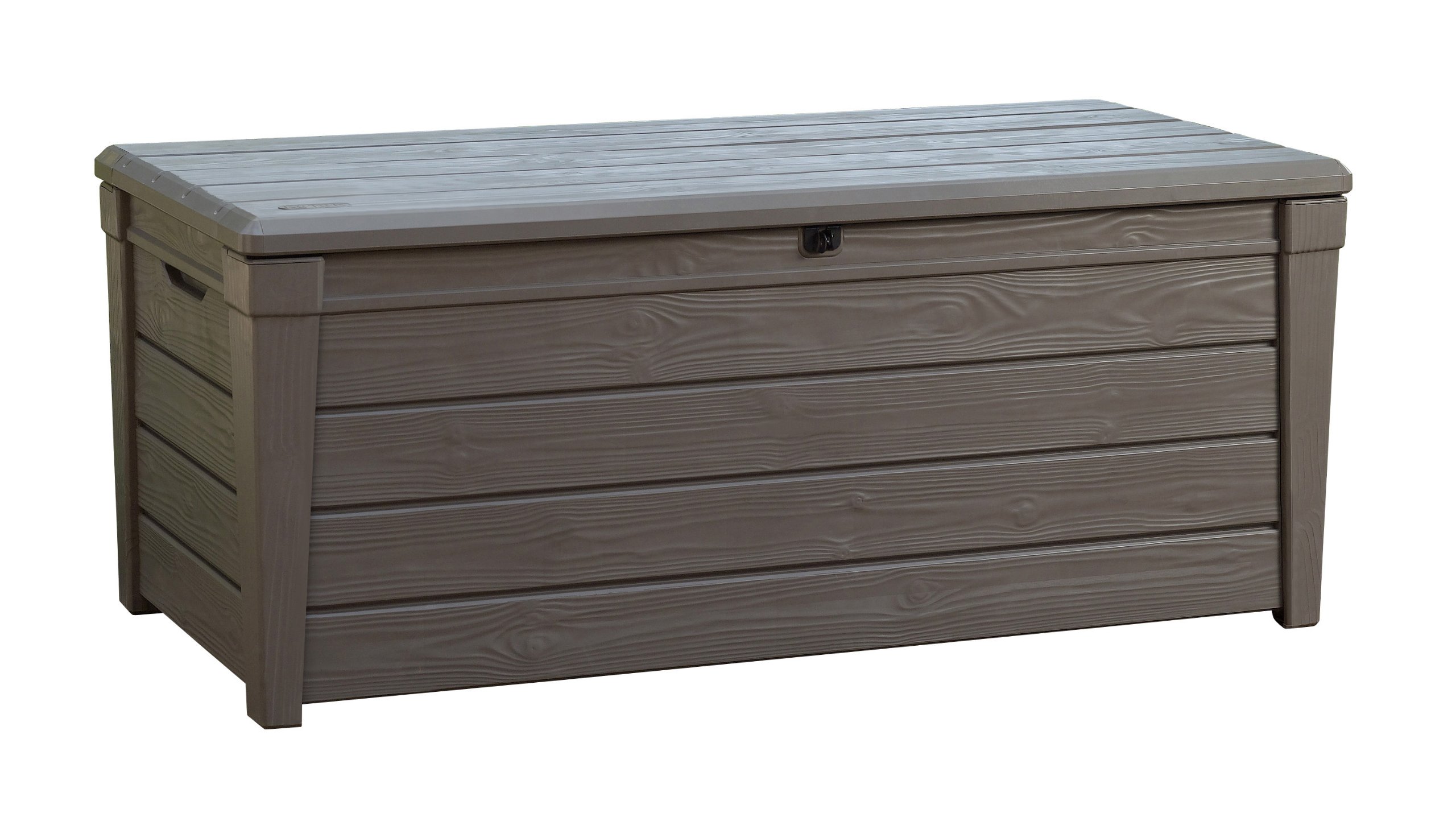 Keter Brightwood 120 Gallon Outdoor Garden Patio Storage Furniture Deck Box