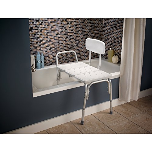 Delta Faucet DF565 Bathroom Safety Adjustable Transfer Bench in White