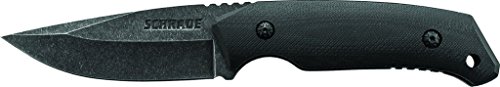 Schrade SCHF13 8.5in High Carbon S.S. Full Tang Fixed Blade Knife with 3.7in Drop Point Blade and G-10 Handle for Outdoor Survival, Tactical and EDC