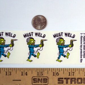 3 - Must Weld Zombie Welder Hard Hat/Helmet Stickers H232