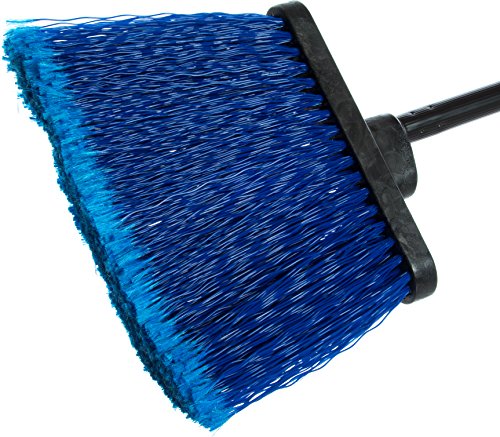 SPARTA FoodService Products 3688314 Commercial Flagged Synthetic Warehouse Broom with Metal Threaded Handle, 56" Overall Length, Blue